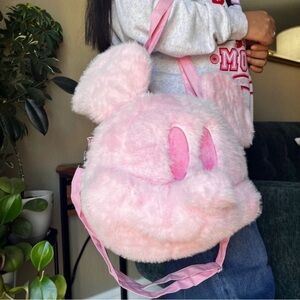 NEW Mickey Mouse Pink Plush Backpack / handbag Perfect for Disney parks